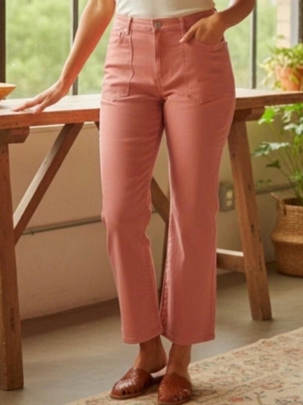 Joie Shally Crop High-Rise Guava Jean - Size 28 - NWT
